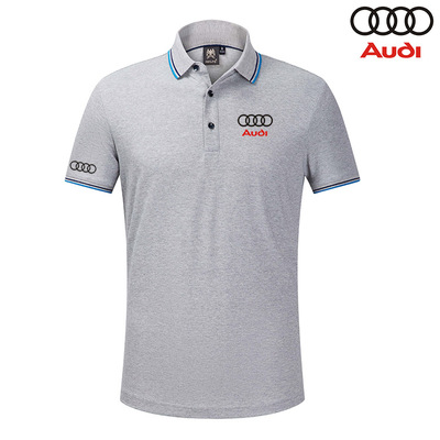 2022 Polo Audi Homme Coton Mercerisé Col Contrasté Slim Fit